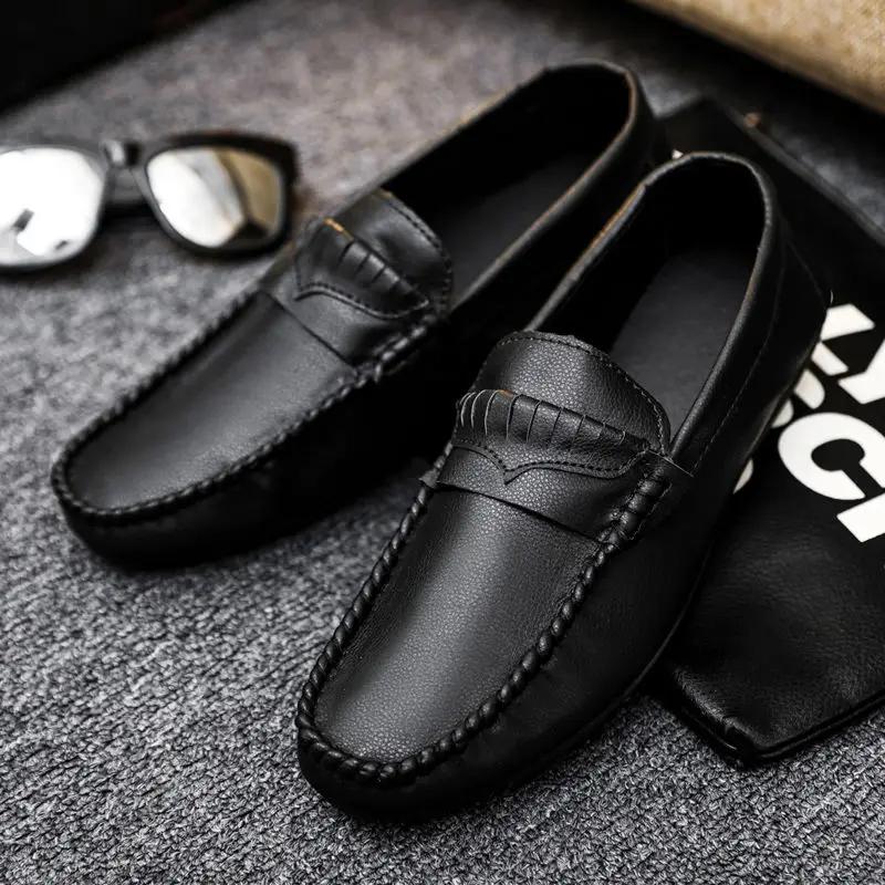 Fashion Dress Shoes Slip-on Business Leather Men Formal Legitimate Common Classic Original Elegant Man Casual Shoe Pu Designer Adults