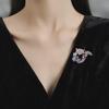 High-End Korean Luxury Fox Brooch with Rhinestones