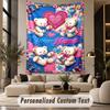 Teddy Bear (365) Theme Custom Tapestry Personalized Custom Name Text Wall Hanging Tapestry Home Decor Background Cloth