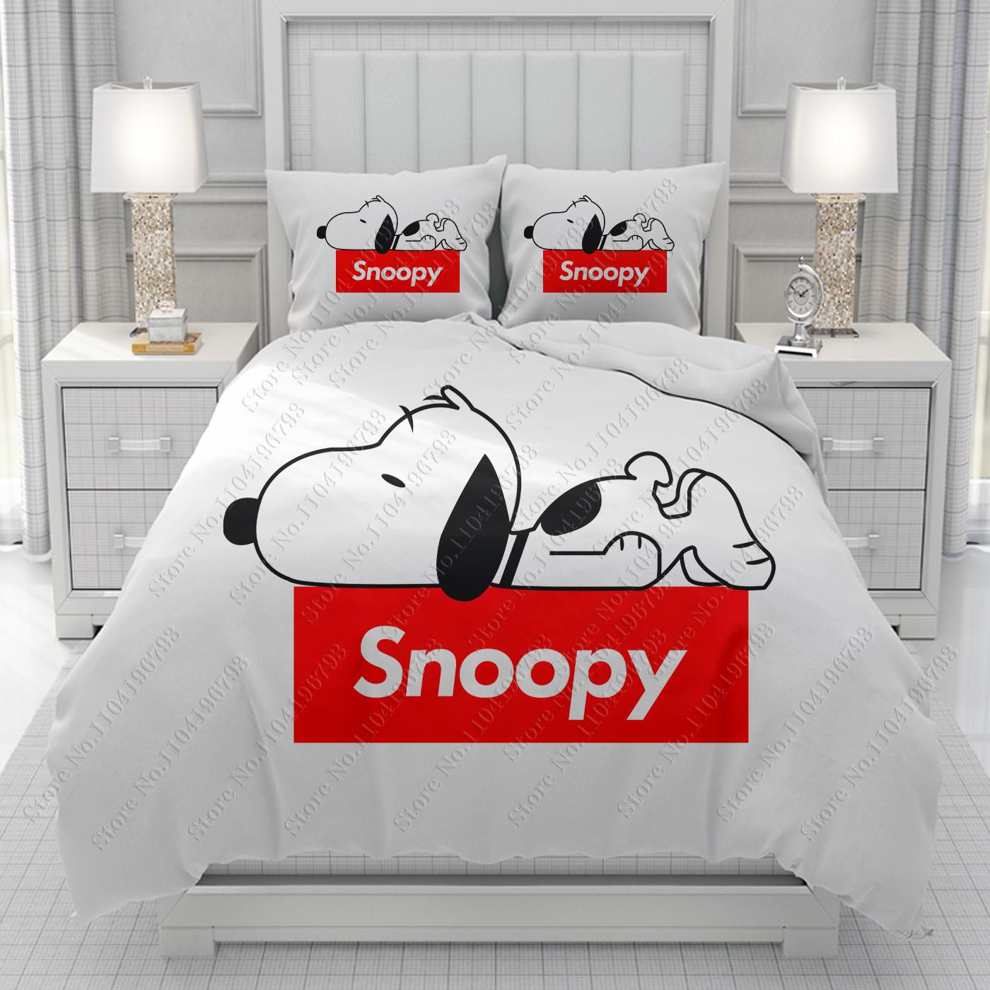 

Snoopy 3D Duvet Cover men women/Children KID Printing Disney cartoon Bedding Set Comforter Bed Soft 220x240cm 3pcs