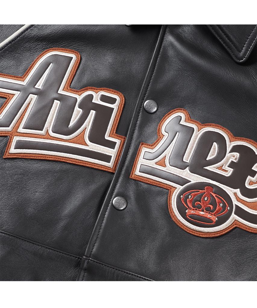 Avirex Lamb Leather Varsity Jacket / 7836150003 Dark Brown