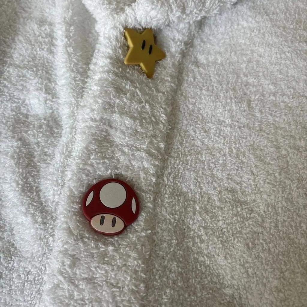 GELATO PIQUE X Super Mario Bros Unisex Cardigan White Long Sleeve Used Good FS