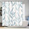 Blue Floral Shower Curtain with Modern Design Suitable for Bathroom Decor Waterproof Printed Shower Curtains Set That Can Match