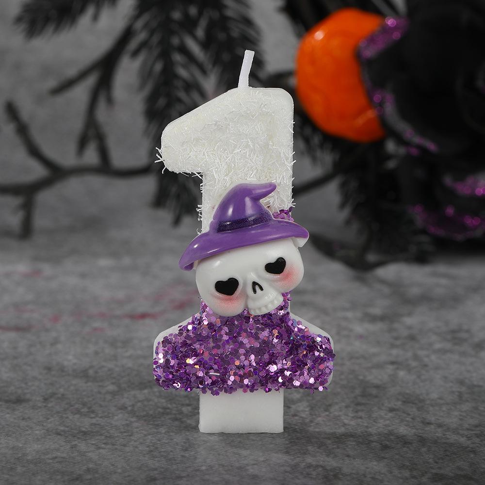 Creative Skull Number Candles for Halloween and Birthday Party Decor Demon Skull