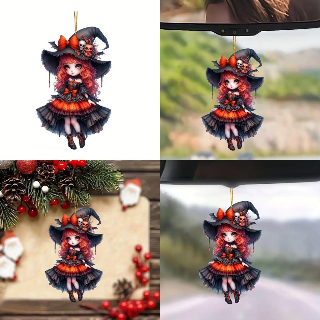 Acrylic Car Halloween Hanging Girl Pendant Auto Interior Driving Accessories