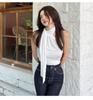 Dongdaemun Slim Fit Halter Neck Vest – Women’s Versatile Ribbon Top Highlighting Collarbone and Figure