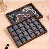 1pc Vintage Black Walnut Pattern Wooden Jewelry Tray Necklace Bracelet Earrings Ring Display Storage Trays Counter Showcase Prop