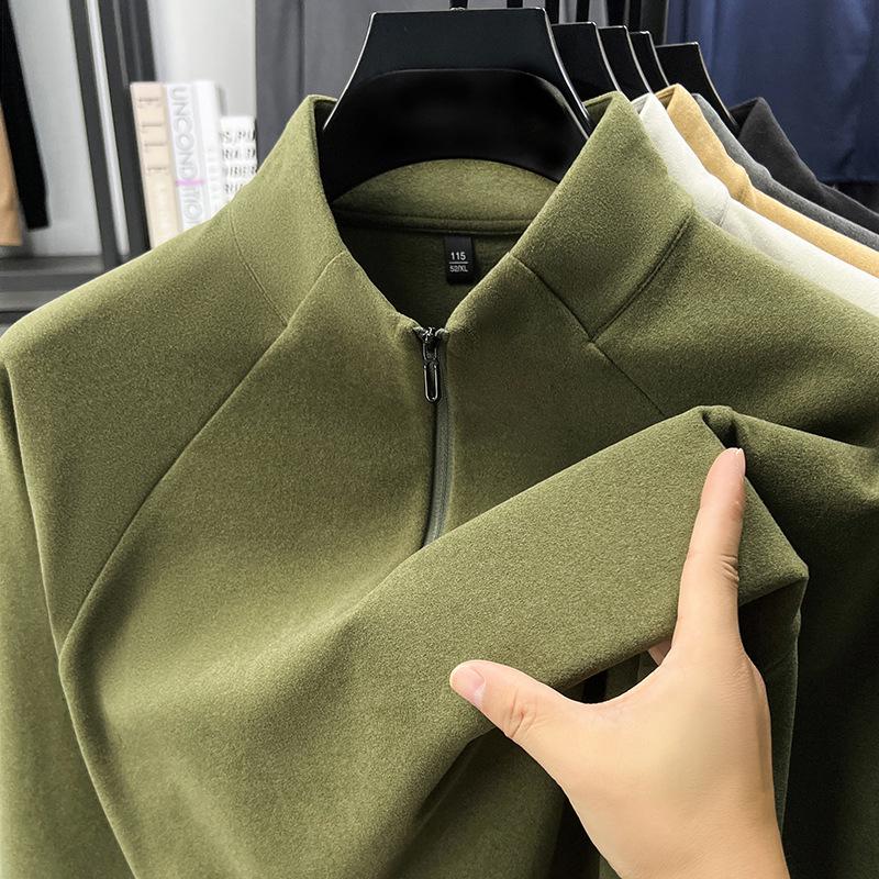 Men's Thermal Fleece Half-Zip Long-Sleeve Hoodie