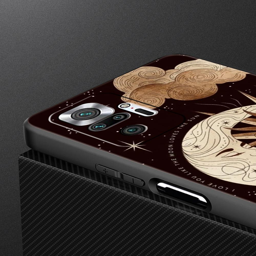 Moon Sun Phone Case For Xiaomi Redmi Note 14 13 5G 10 11 12 Pro Plus 4G 14C 13C 12C 10C Black Cover