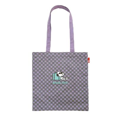 8400 Snoopy Lightweight Recycled Cotton Flat Vertical Tote Bag IP Tall Peanuts 9L [Rootote] (02 Lavender)