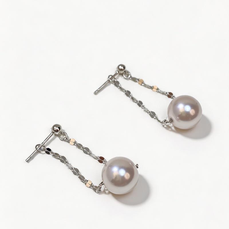 S925 Sterling Silver Pearl Tassel Earrings - Elegant, Versatile Dangle Earrings for Women