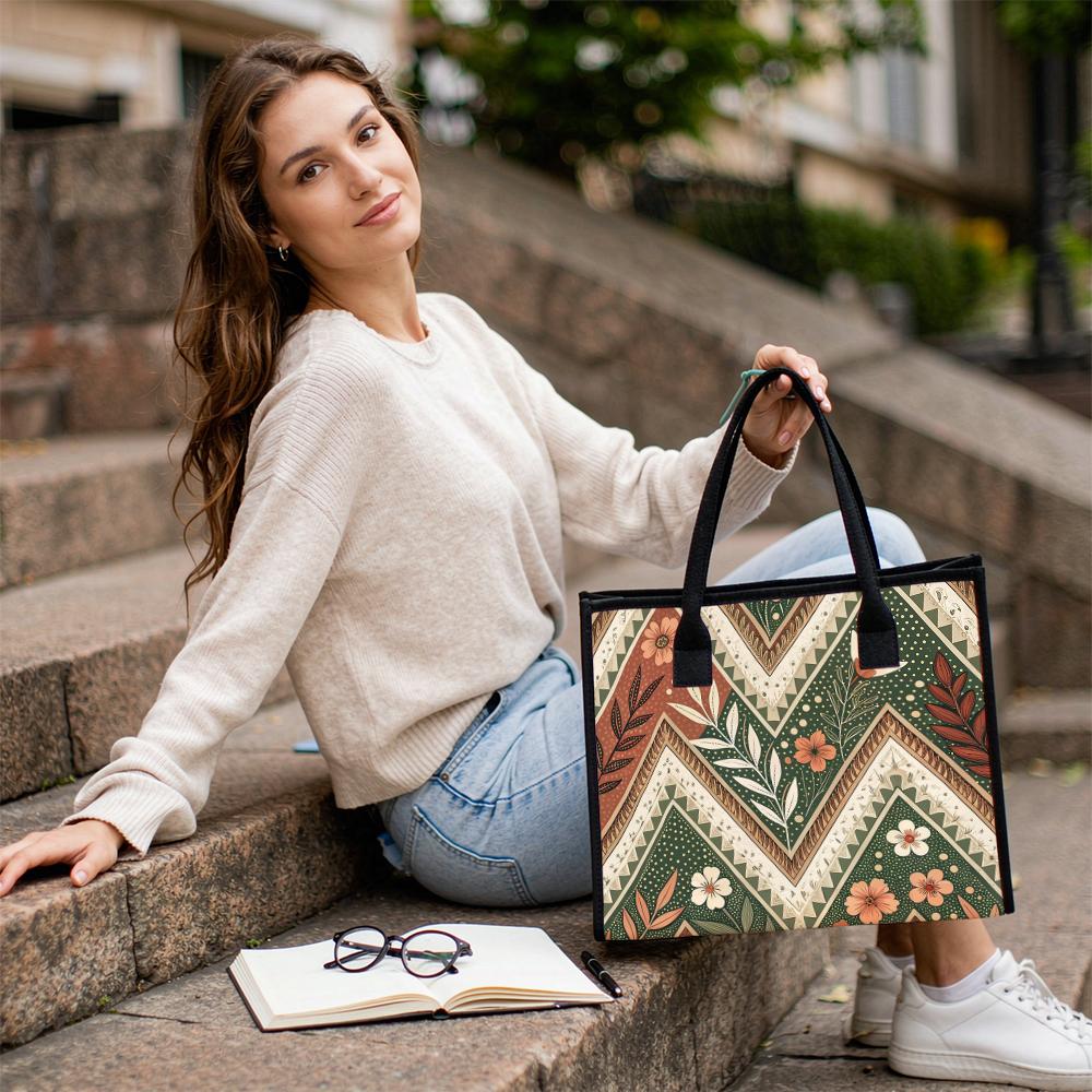 Bohemian Floral Tote Bag for Women Fashion Daily Use Shoulder Bag