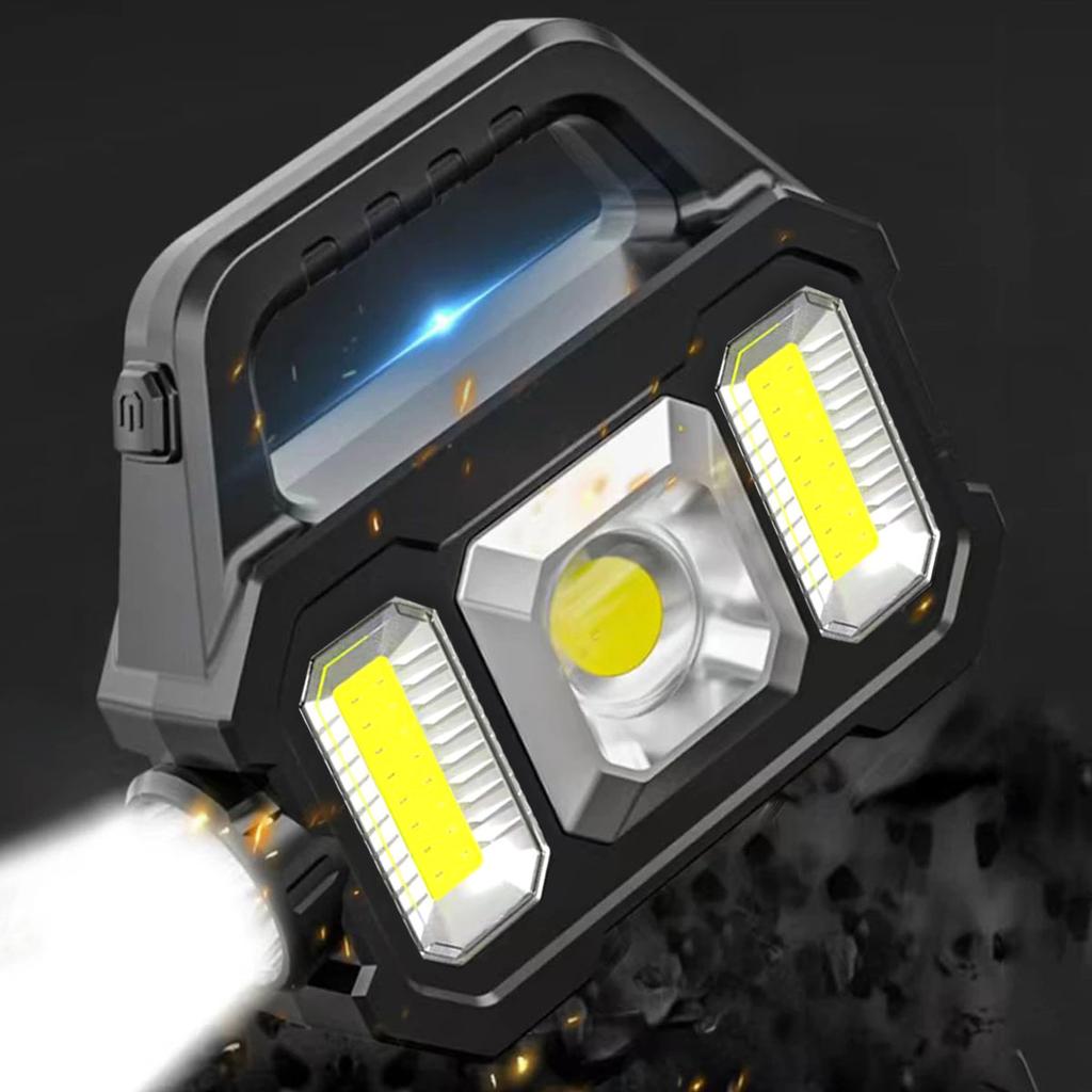 Solar Flashlight With USB Charging Outdoor Led Spotlight Searchlight USB Rechargeable Camping Flashlight Solar Spotlight