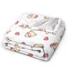 Rilakkuma Korilakkuma Cute Bear Flannel Blankets Kiiroitori Cartoon Funny Throw Blanket for Home 125*100cm Lightweight