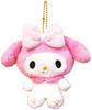 Nakajima Corporation Howahowa My Melody MC Pink H12xW15xD7cm Plush Mascot Keychain with Ball Chain 143082-20