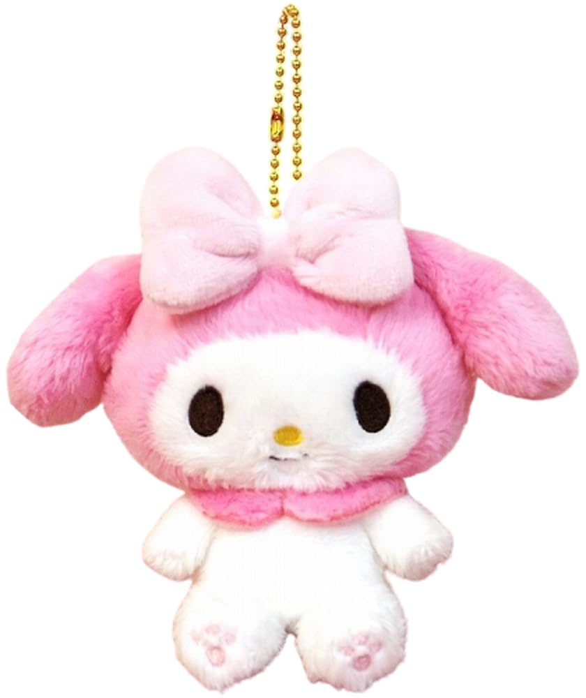 Nakajima Corporation Howahowa My Melody MC Pink H12xW15xD7cm Plush Mascot Keychain with Ball Chain 143082-20