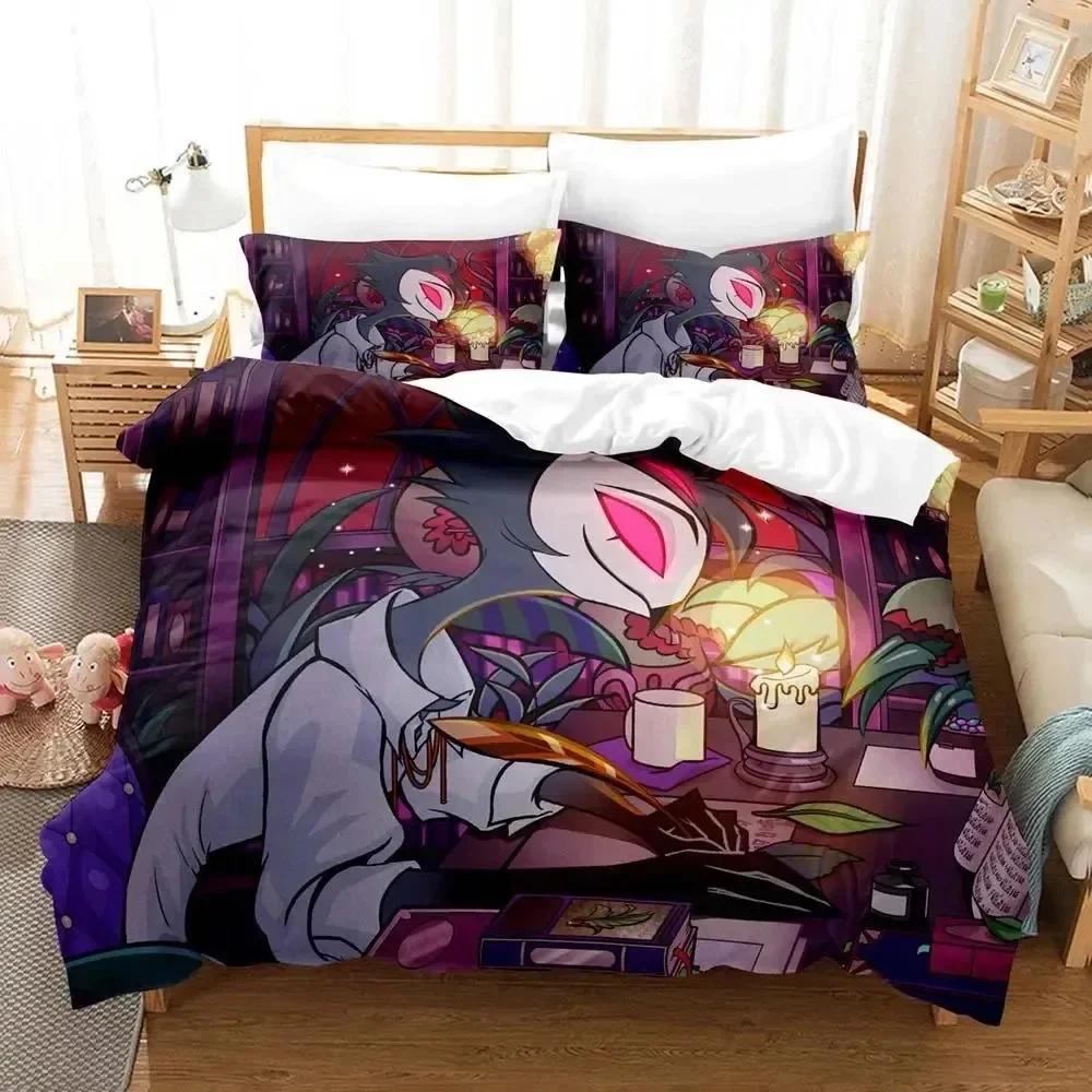 Anime Stolas Helluva Hazbin Hotels Boss Comfortable Duvet Quilt Cover Pillowcase Bedding Set Bedroom Decoration Home Textile