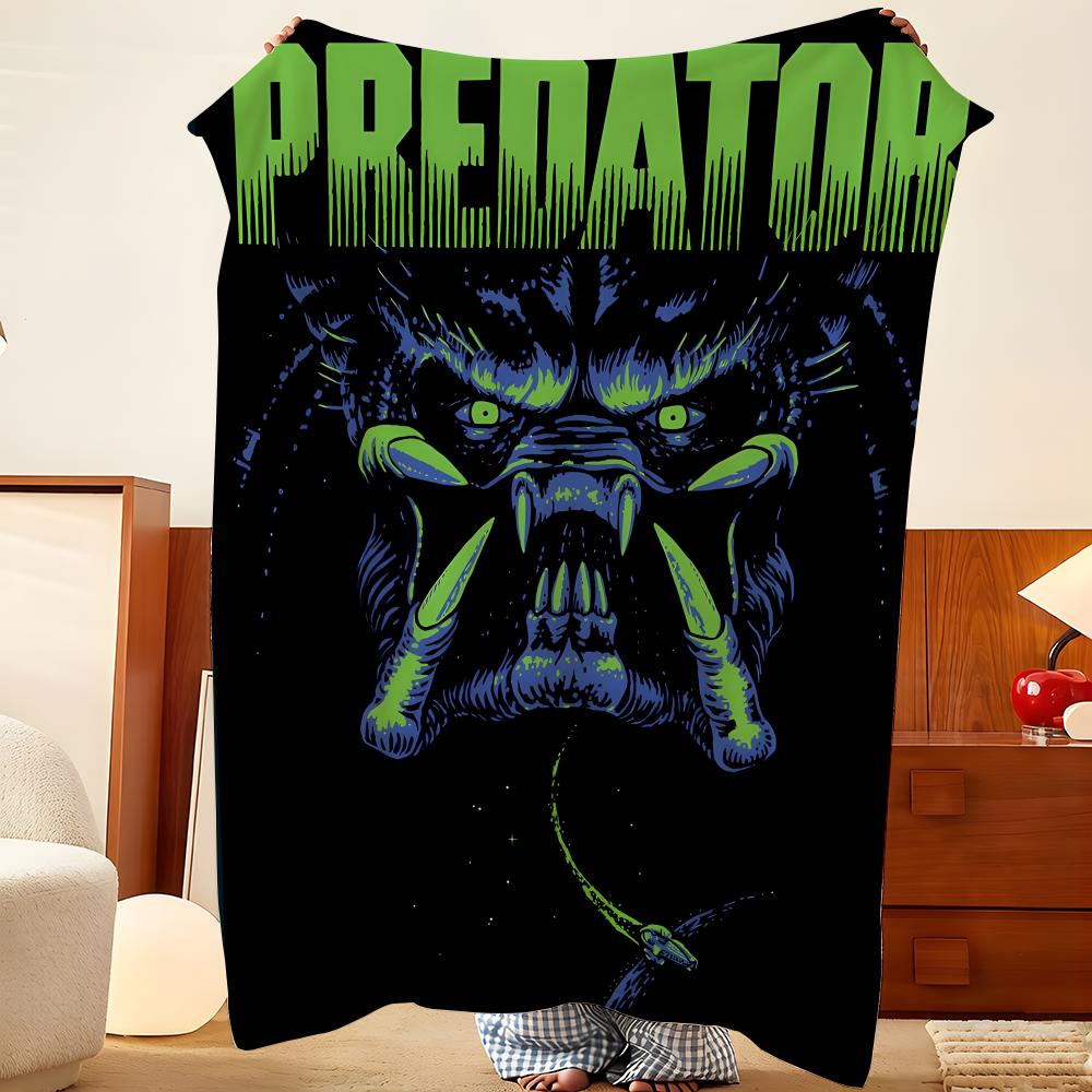 Movie P-Predator Throw Flannel Throw Blanket, Lightweight Cozy, Durable Washable cute Cool
