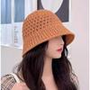 Women Summer Bucket Hat Summer Hollow Out Thin Breathable Sun Hats Beach Panama Cap Fold Outdoor Japanese Lesure Fishierman Cap