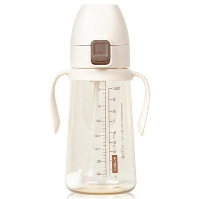 Mother K Infant's Basic PPSU One-Touch Weight Straw Cup 300ml, Cream, 1 Pc.