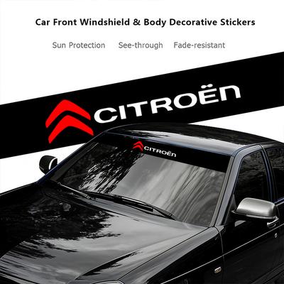 Car Front Windshield Sunshade Decorative Stickers For C1 C2 C3 C4 C5X E-C4 C-Crosser C4 Cactus Berlingo Elysee C-ZERO