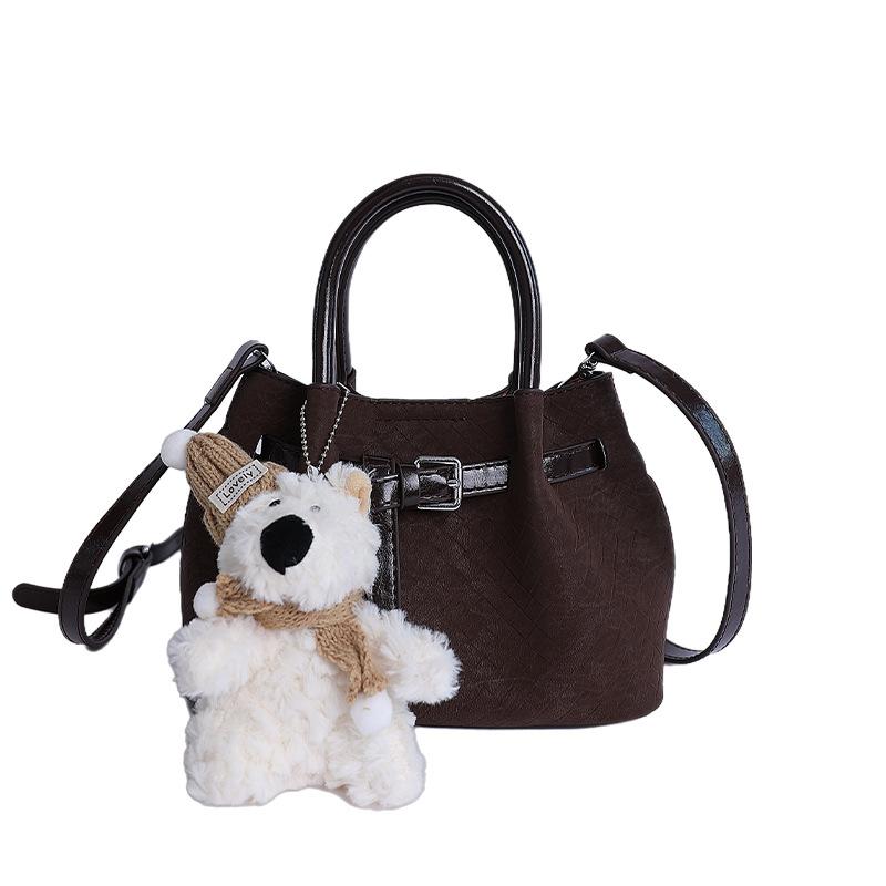 All-match drawstring shoulder bag portable large-capacity messenger bag women