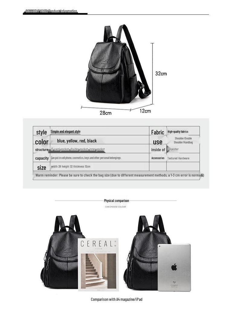 Summer 2023 Retro Women's Soft Leather Bag - Minimalist, Casual, Large Capacity for Middle-Aged Moms
