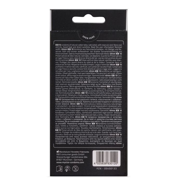 MY.SIZE PRO Préservatifs, Taille 49mm, Lot de 10 unités