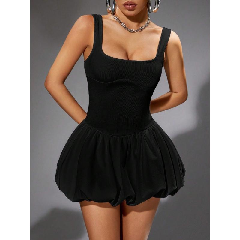 

New Women S Clothing: Simple And Sexy Tank Dress Slim-Fit Floral Short Skirt S чёрный
