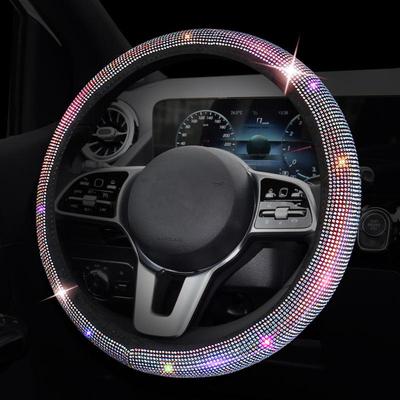 Colorful Elastic Diamond Steering Wheel Cover - Sparkling Design Without Inner Ring