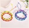 Evil Eye Crystal Beads Bracelet, Handmade String Adjustable Wristband, Amulet Protection Good Luck Bracelet For Women