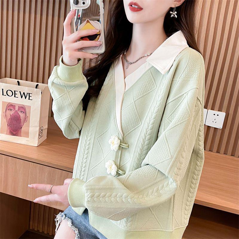 

Women s Korean-Style Loose Irregular Sweatshirt - Early Autumn & Spring XL (125-140 Jin)