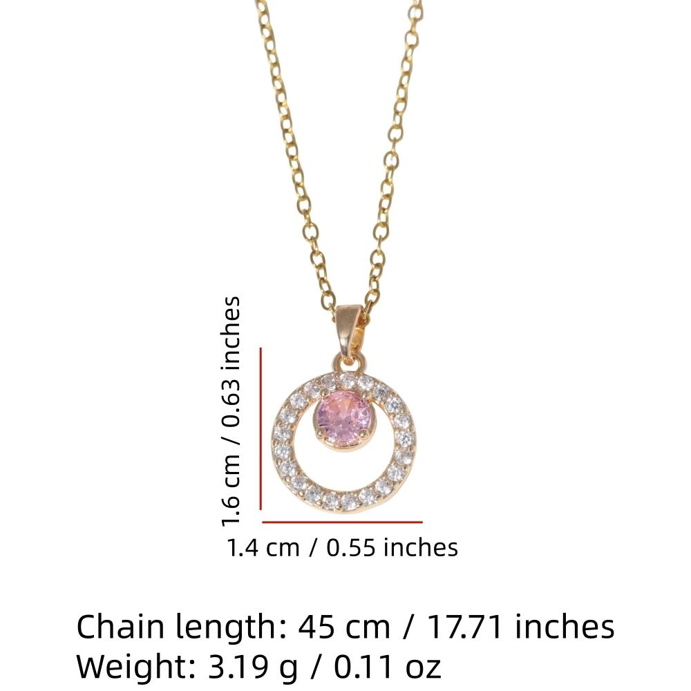 Round Pendant Necklace for Women Fashion Golden Stainless Steel Clavicle Chain Wedding Party Daily Wear Jewelry Accessories