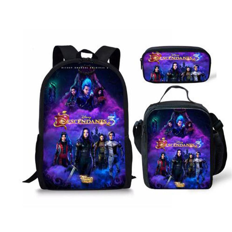 Descendants Laptop Backpack Set With Large Capacity For Students And Daily Use