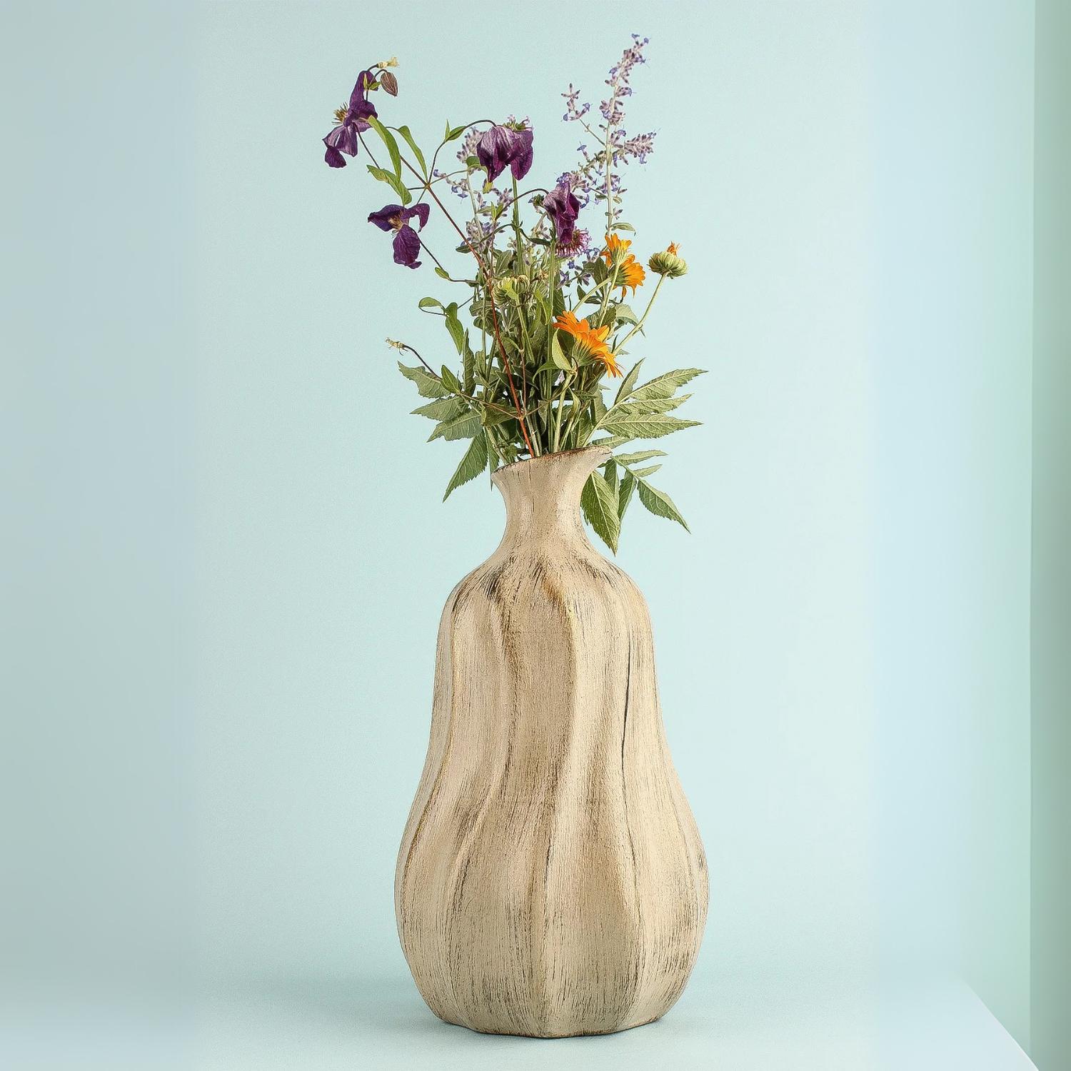 

Taille Handmade Ceramic Vase 27 cm вершковий