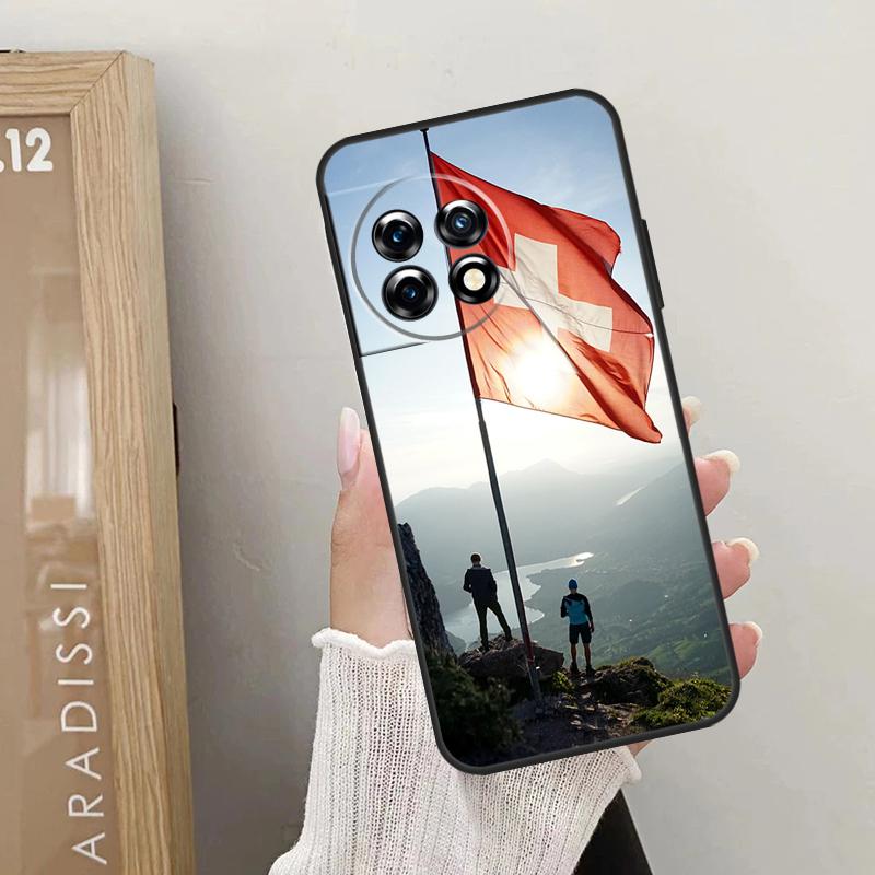 Switzerland Swiss Flag Case For OnePlus Nord 5 CE 4 3 2 Lite N20 N30 OnePlus 15 13 12 R 10T 13T 10R 8T 9 10 11 Cover