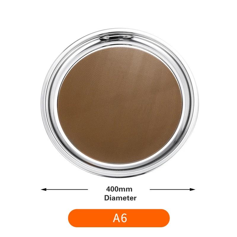 Thickened Round Fruit Plate Dining Plate Equipped with Anti Slip Pad Tray Tea Tray Service Disk Thickened Stainless Steel Plate