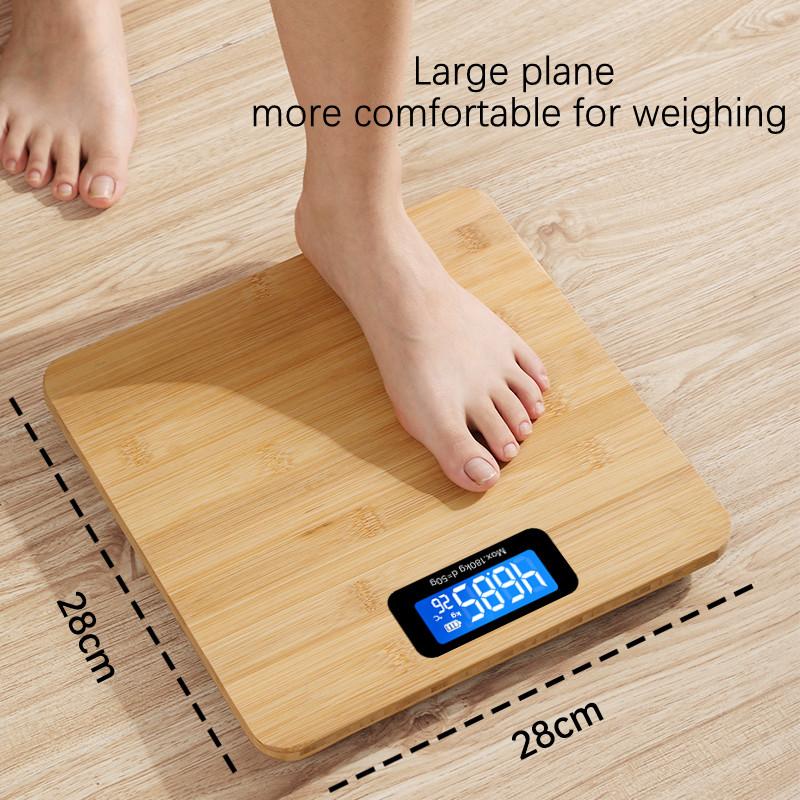 Bilancia Pesapersone Legno Antigoccia Domestica Precisa Smart Bilancia Grasso Corporeo Elettronica Bilancia Pesapersone Digitale a LED da Bagno