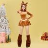 Haikyuu Women Christmas Reindeer Cosplay Costume Xmas Elk Dress Deer Skirt With Foot Cover Necklace