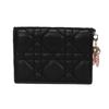 Used Lady Dior Card Holder 10656 S0011PANB 7946 with logo charm, pink two-tone, excellent condition, Cannage Black from