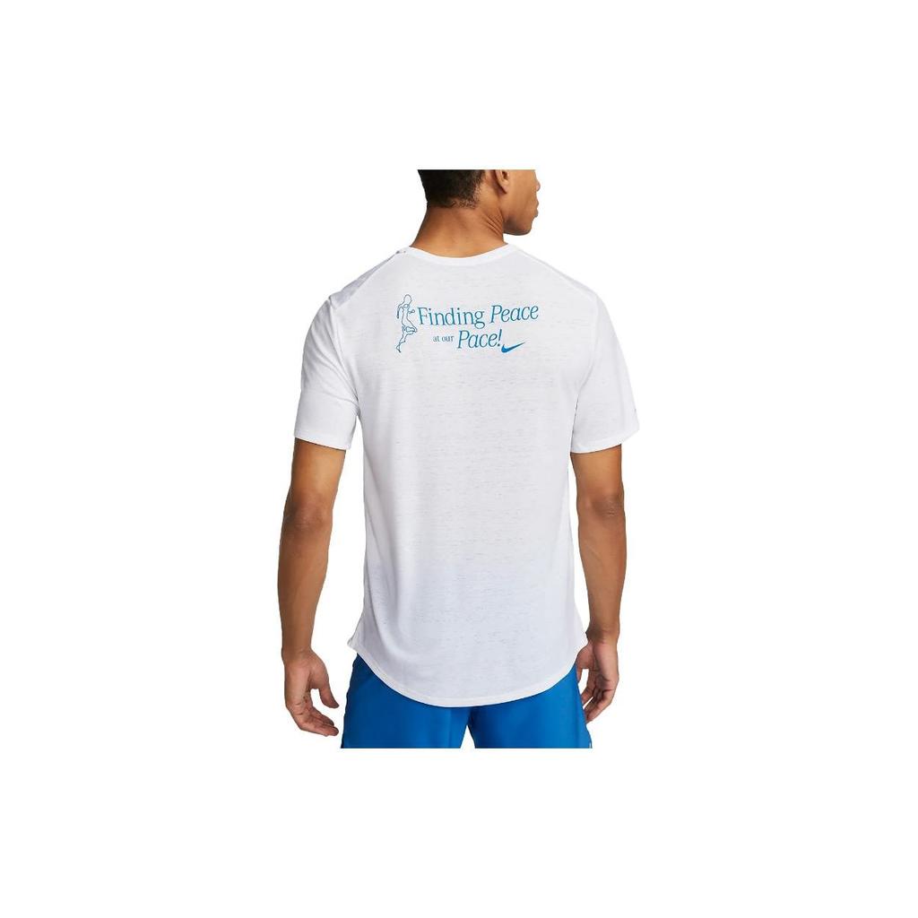 Nike T Shirts Men's White Crew Neck Moderate Straight Fit FB9037-100