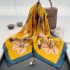 Summer Plant Flower Small Square Scarf Silk Scarf Women'S Headscarf With Shirt Professional Decoration Neck Protection Thin Scarf
