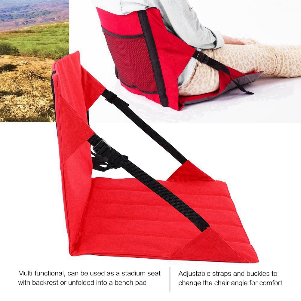 Portable Moistureproof Picnic Mat Outdoor Camping Beach Stadium Folding Seat Cushion Black