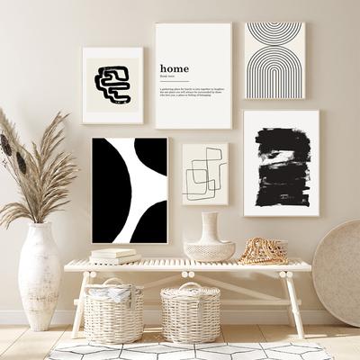 Abstract Minimalist Simple Lines Wall Art Home Decor Black and White Canvas Painting Modern Posters Pictures for Interior Room