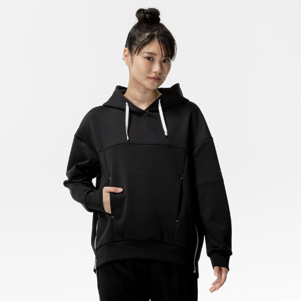 Mizuno Stretch Sweat Pullover Hoodie for Easy To Move Size XL Women's Training, In, Black, (32MCC332)