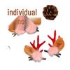 Japanese & Korean Style Flocked Coral Antler Ears Hair Clip for Christmas Photo Shoots
