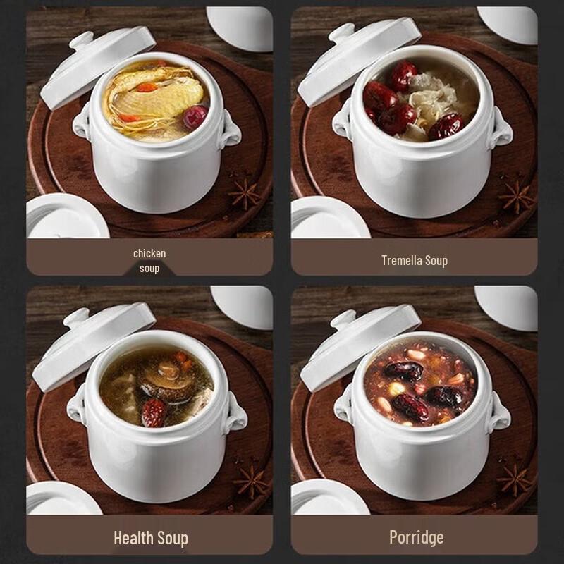 MAXCOOK Ceramic Bird's Nest Double Boiler Stew Pot