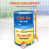 55 Gallon Drum Dolly, 1200 lbs Load Capacity, Barrel Dolly Cart Drum Caddy Round Dolly Steel Low Profile, Heavy Duty Steel Frame with Adjustable