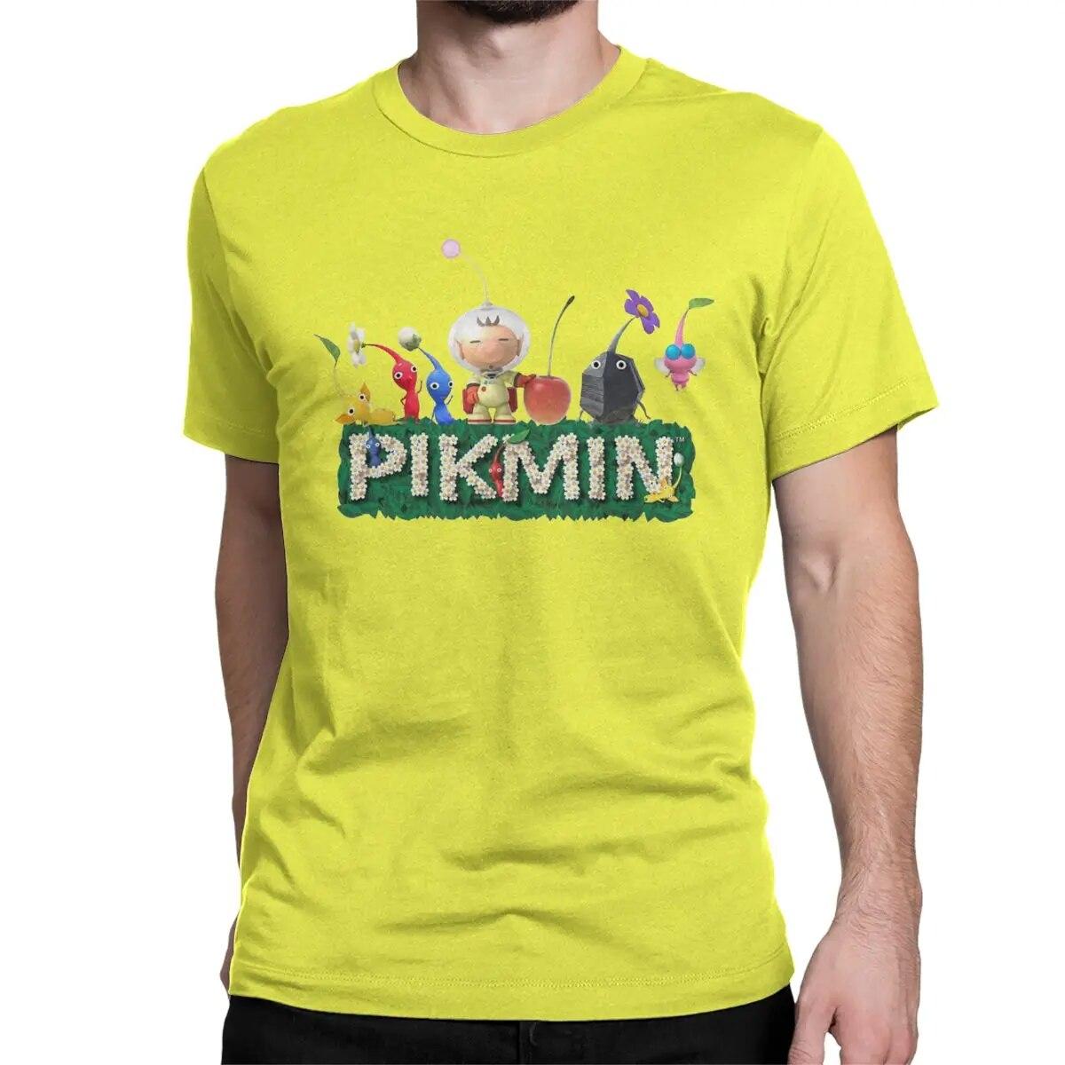 

Kawaii Pikmin футболки для женщин унисекс, винтажные футболки из 100% хлопка с круглым вырезом, футболки с героями мультфильмов, топы с короткими рукавами и графикой 3XL