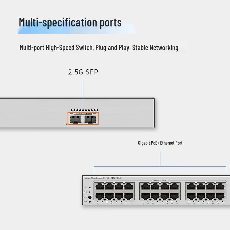 Huawei S5751-L24P2J-RUA Managed Gigabit PoE Switch